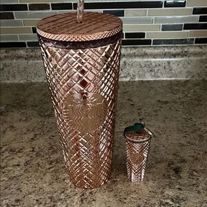 Starbucks Metallic Copper Tumbler and Keychain